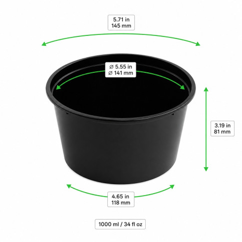 Bol Buckaty en PP injecté  H81mm 1000ml