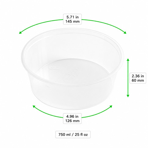 Bol buckaty en PP injecté  H60mm 750ml