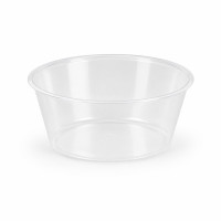 Caissette de cuisson plastique PS ronde translucide  H27mm 120ml