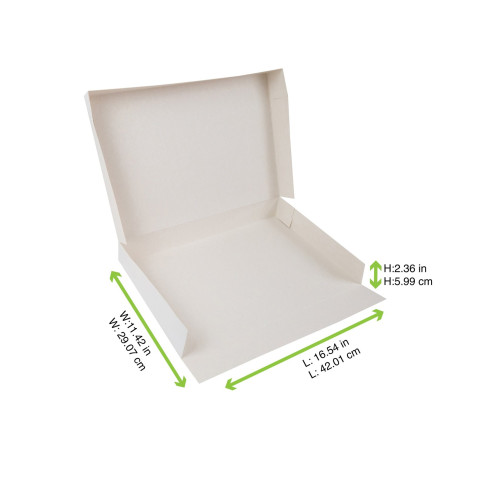 Boite plateau lunch carton blanc  420x380mm H85mm