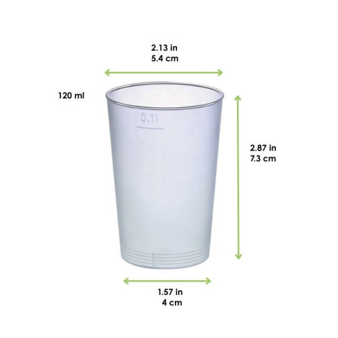 Gobelet plastique PP réutilisable "Optimal"   H73mm 120ml