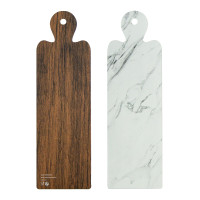 Les planches apéro double face imitation marbre et bois  90x295mm