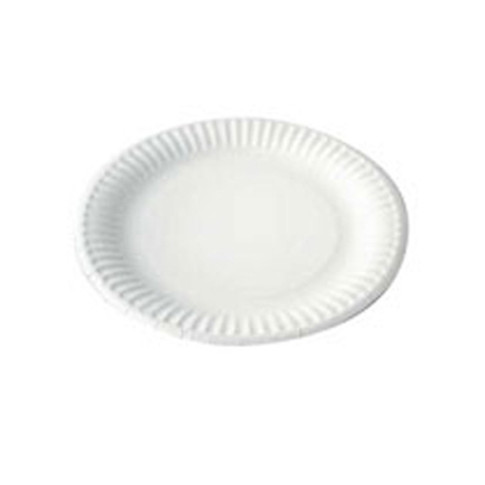 Assiette ronde en carton blanc
