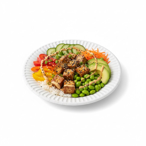 Assiette ronde en carton blanc