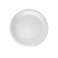 Assiette ronde blanche en pulpe