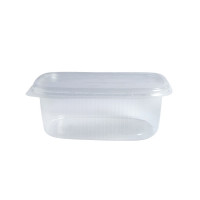 Boite plastique PP rectangulaire transparente  110x80mm H50mm 250ml