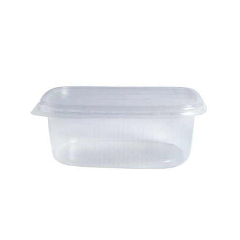Boite plastique PP rectangulaire transparente  110x80mm H50mm 250ml