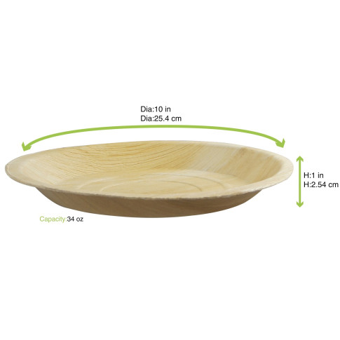 Assiette ronde en palmier   H25mm