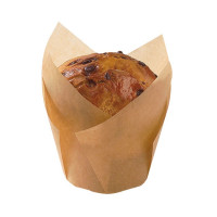 CAISSETTE DE CUISSON TULIPE MARRON SILICONE 150X150X45MM 24PCS/PET BOX, 6BOX/OPP BAG, 4BAG/CTN
