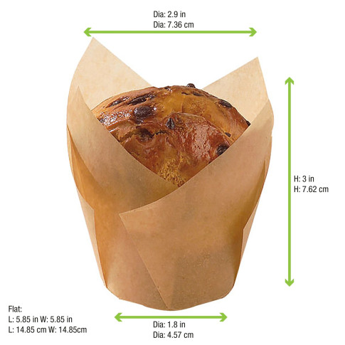 CAISSETTE DE CUISSON TULIPE MARRON SILICONE 150X150X45MM 24PCS/PET BOX, 6BOX/OPP BAG, 4BAG/CTN