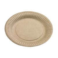 Assiette ronde en carton brun  H11mm