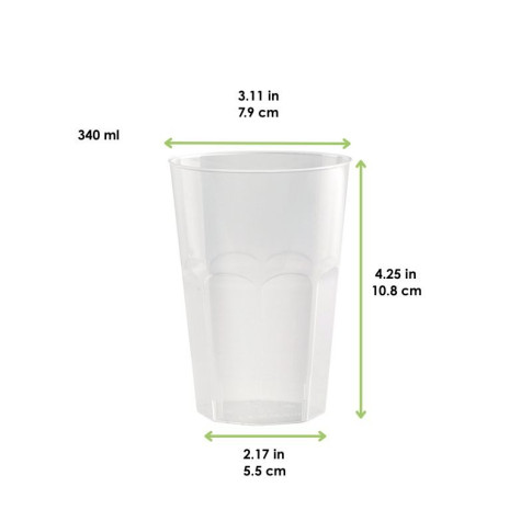 Gobelet à facettes plastique PP réutilisable "Optimal"   H108mm 340ml