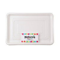 Plateau traiteur rectangulaire pulpe blanc 455x305mm H20mm