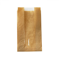 Sac papier kraft brun à fenêtre 120x50mm H220mm