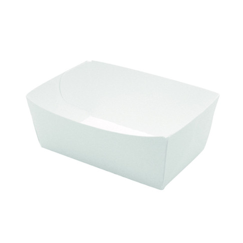 Barquette en carton blanc  120x70mm H43mm 510ml