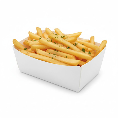 Barquette en carton blanc  120x70mm H43mm 510ml