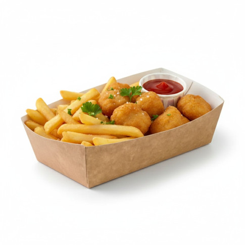 Barquette en carton kraft  120x60mm H37mm 350ml