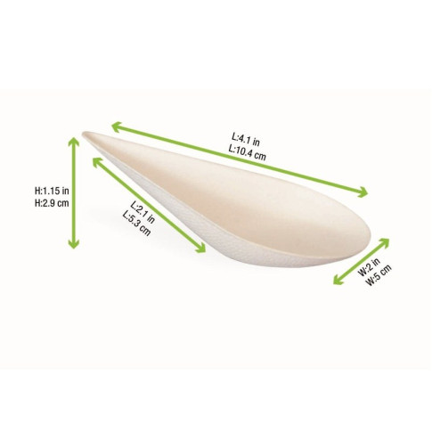 Mise en bouche blanche en pulpe Goutte 110x52mm H30mm