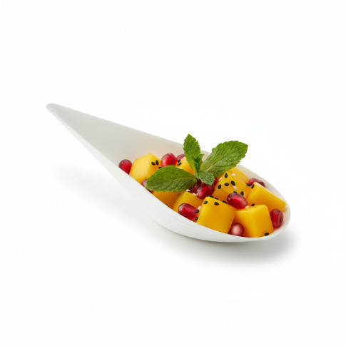 Mise en bouche blanche en pulpe Goutte 110x52mm H30mm