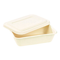 Boite repas pulpe blanche avec couvercle  193x135mm H50mm 850ml