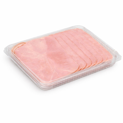 Barquette rectangulaire PLA plate transparente avec couvercle attaché  217x167mm H20mm 570ml