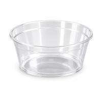 Pot à sauce rond en plastique PS cristal  H40mm 225ml