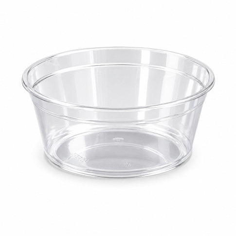 Pot à sauce rond en plastique PS cristal  H40mm 225ml