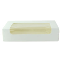 Boite carton blanche  laminé  à fenêtre  190x113mm H44mm