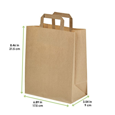 Sac cabas papier kraft brun recyclé 175x90mm H215mm