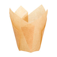 Caissette de cuisson forme tulipe en papier brun siliconé   H60mm
