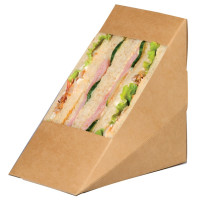 Triangle sandwich kraft triple à fenêtre 85x125mm H125mm