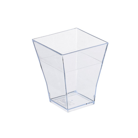 Verrine pyramidale plastique PS transparente “Taïti”  45x45mm H55mm 60ml