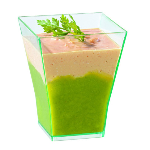 Verrine pyramidale plastique PS transparente “Taïti”  45x45mm H55mm 60ml
