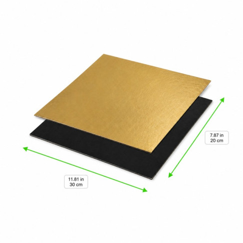 Plaque carton rectangulaire double face or noir  200x300mm