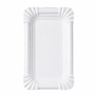 Assiette rectangulaire en carton blanc 160x105mm