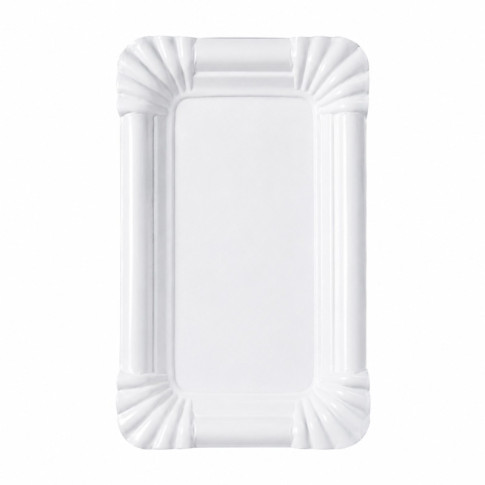 Assiette rectangulaire en carton blanc 160x105mm