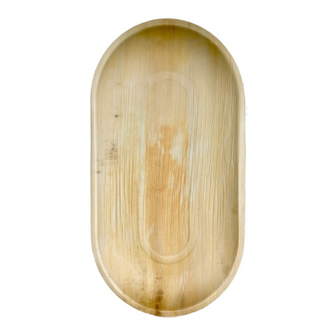 Plateau ovale en palmier  555x300mm H25mm
