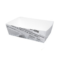 Barquette en carton décor journal  150x90mm H50mm 850ml