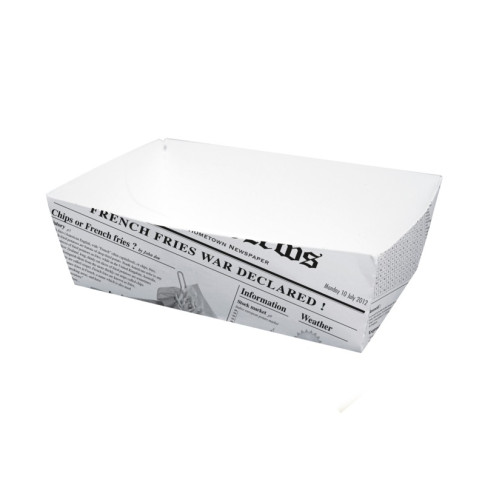 Barquette en carton décor journal  150x90mm H50mm 850ml