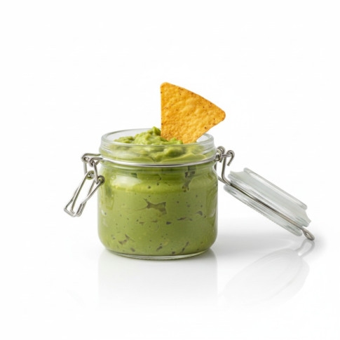 Mini bocal en verre avec joint silicone vert clair   H71,5mm 100ml
