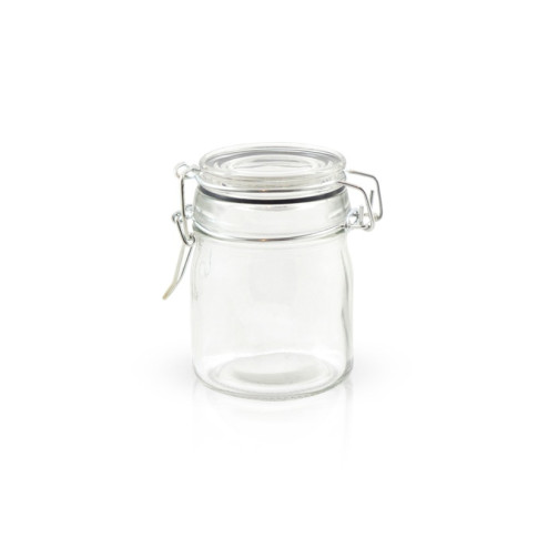Mini bocal en verre avec joint silicone noir  H93mm 164ml