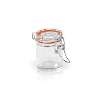 Mini bocal en verre avec joint silicone rouge   H63,5mm 45ml