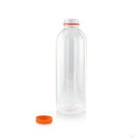Bouteille transparente en plastique RPET avec bouchon orange 68 H187mm 500ml