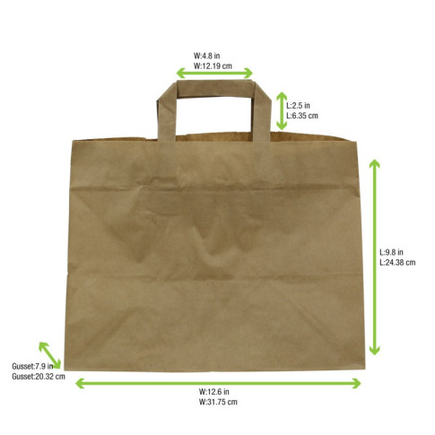 Sac cabas papier kraft brun recyclé 320x200mm H250mm