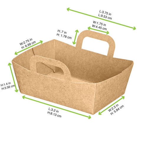 Mini panier en carton kraft  95x70mm H35mm