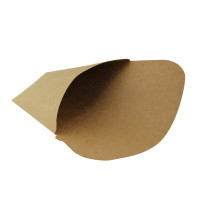 Pochette crêpe triangulaire en carton brun  145x65mm H185mm