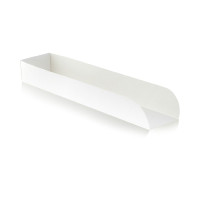 Support hot-dog en carton blanc  250x55mm H35mm