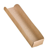 Support hot-dog en carton brun 250x55mm H37mm