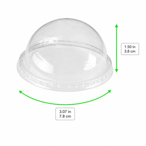 Couvercle PET transparent dôme  H38mm