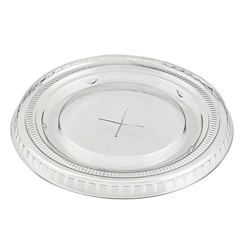 Couvercle plat transparent en plastique PET avec trou croisillon  H8mm